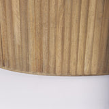 Mercana Terra 48L x 28W x 15H Light Brown Wood Oval Fluted Coffee Table