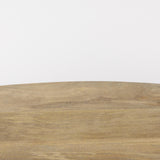 Mercana Terra 48L x 28W x 15H Light Brown Wood Oval Fluted Coffee Table