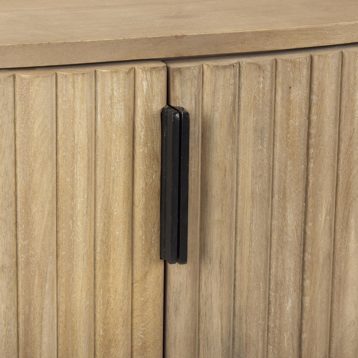 Mercana Terra Fluted Light Brown Wood 2-Door Accent Cabinet