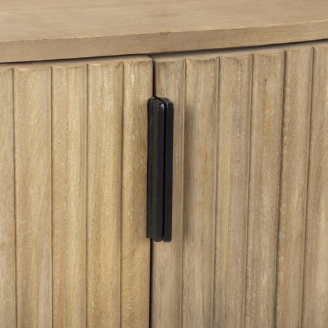 Mercana Terra Fluted Light Brown Wood 2-Door Accent Cabinet