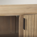 Mercana Terra Fluted Light Brown Wood 2-Door Accent Cabinet