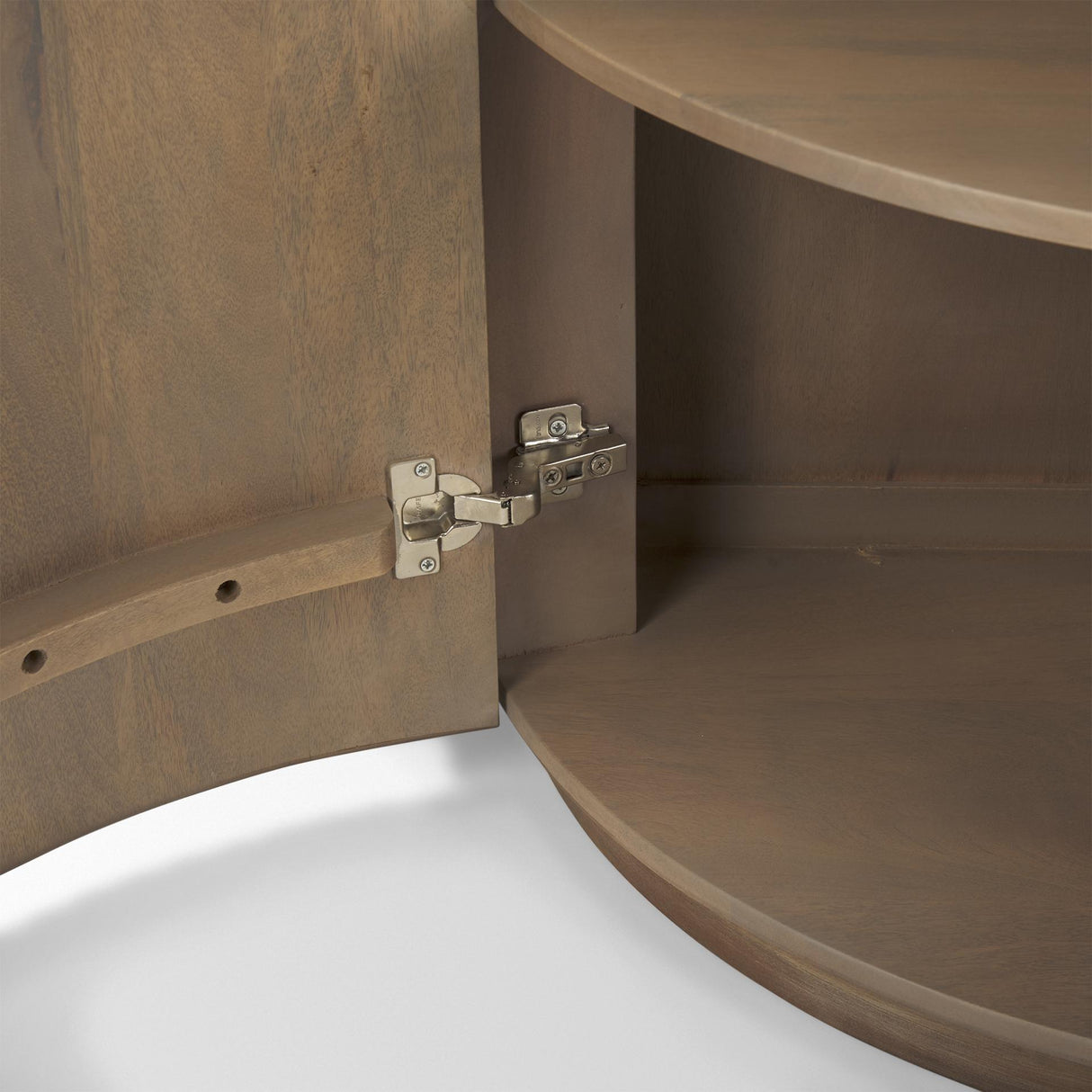 Mercana Terra Fluted Light Brown Wood 2-Door Accent Cabinet