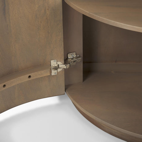 Mercana Terra Fluted Light Brown Wood 2-Door Accent Cabinet