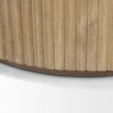 Mercana Terra Fluted Light Brown Wood 2-Door Accent Cabinet