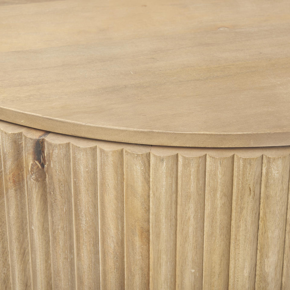 Mercana Terra Fluted Light Brown Wood 2-Door Accent Cabinet