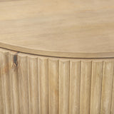 Mercana Terra Fluted Light Brown Wood 2-Door Accent Cabinet