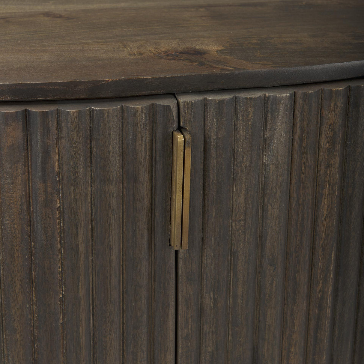 Mercana Terra Fluted Dark Brown 2-Door Accent Cabinet