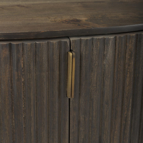 Mercana Terra Fluted Dark Brown 2-Door Accent Cabinet