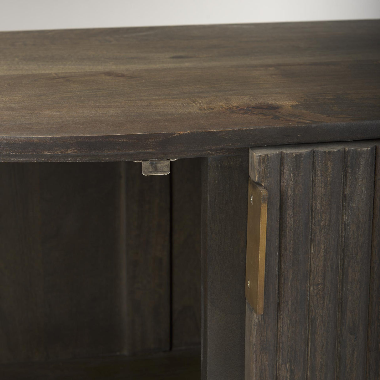 Mercana Terra Fluted Dark Brown 2-Door Accent Cabinet