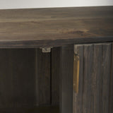 Mercana Terra Fluted Dark Brown 2-Door Accent Cabinet