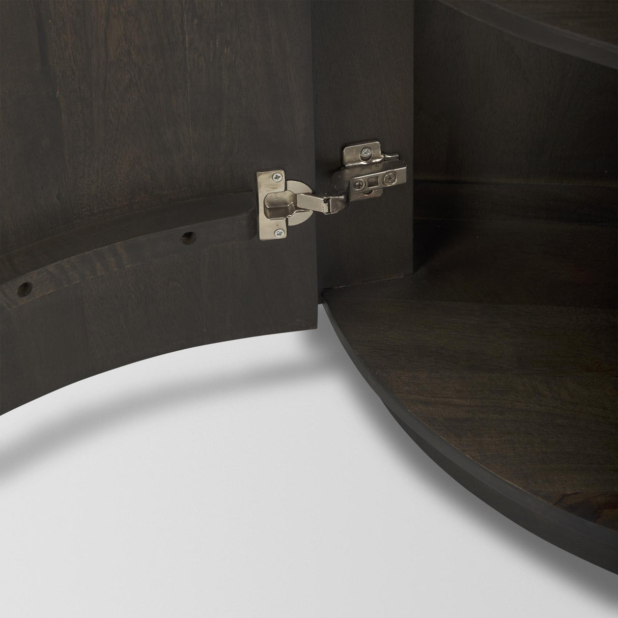 Mercana Terra Fluted Dark Brown 2-Door Accent Cabinet