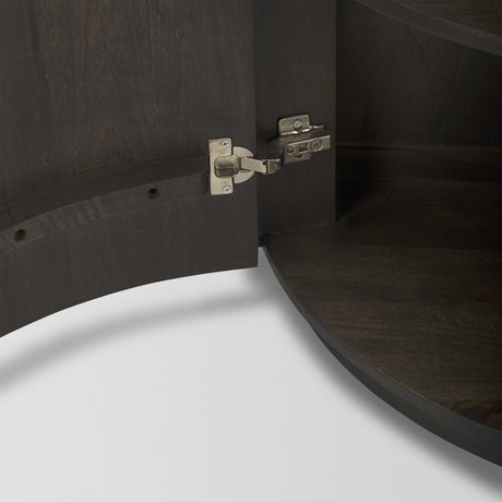 Mercana Terra Fluted Dark Brown 2-Door Accent Cabinet