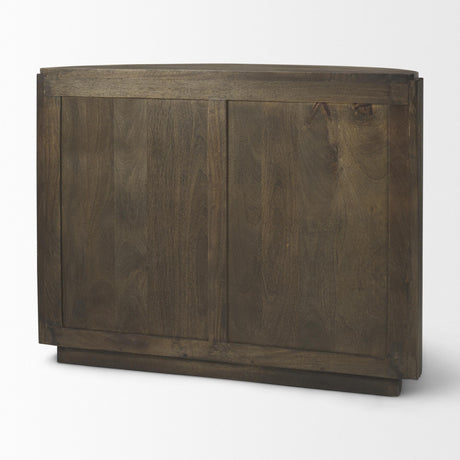 Mercana Terra Fluted Dark Brown 2-Door Accent Cabinet
