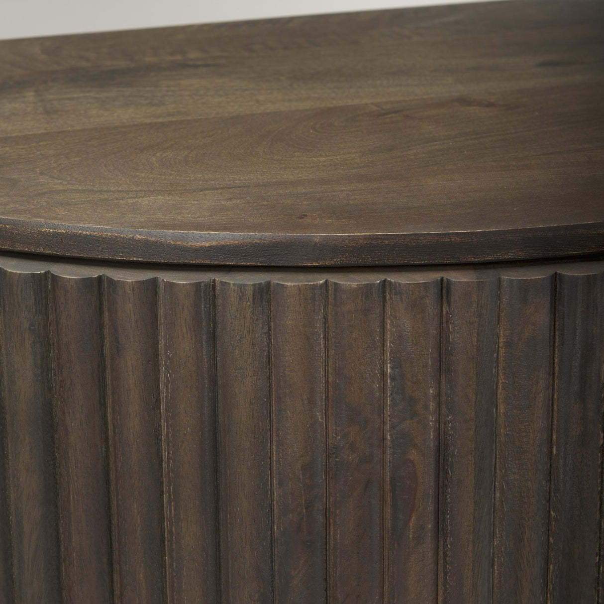 Mercana Terra Fluted Dark Brown 2-Door Accent Cabinet