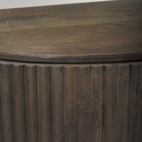 Mercana Terra Fluted Dark Brown 2-Door Accent Cabinet