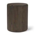 Mercana Terra 18L x 18W x 22H Dark Brown Wood Fluted Round Side Table