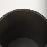 Mercana Terra 18L x 18W x 22H Dark Brown Wood Fluted Round Side Table