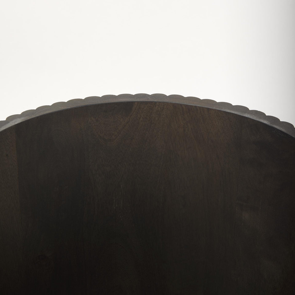 Mercana Terra 18L x 18W x 22H Dark Brown Wood Fluted Round Side Table