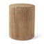 Mercana Terra 18L x 18W x 22H Light Brown Wood Fluted Round Side Table