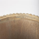 Mercana Terra 18L x 18W x 22H Light Brown Wood Fluted Round Side Table