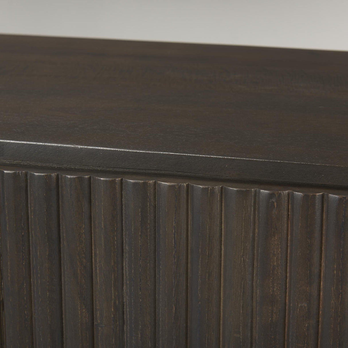 Mercana Terra 72L x 18W x 32H Dark Brown Wood Fluted Sideboard