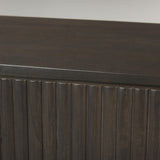 Mercana Terra 72L x 18W x 32H Dark Brown Wood Fluted Sideboard