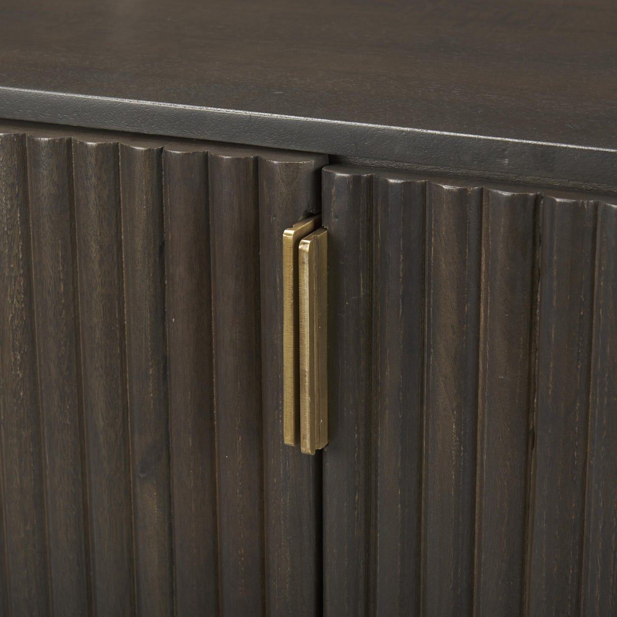 Mercana Terra 72L x 18W x 32H Dark Brown Wood Fluted Sideboard