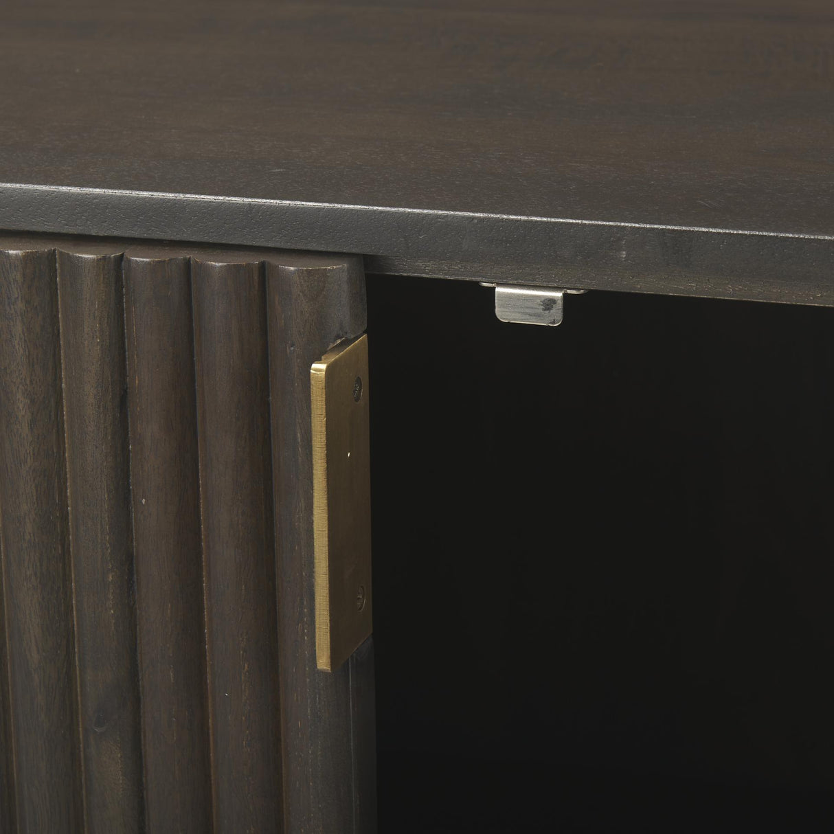 Mercana Terra 72L x 18W x 32H Dark Brown Wood Fluted Sideboard