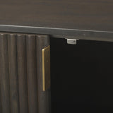 Mercana Terra 72L x 18W x 32H Dark Brown Wood Fluted Sideboard