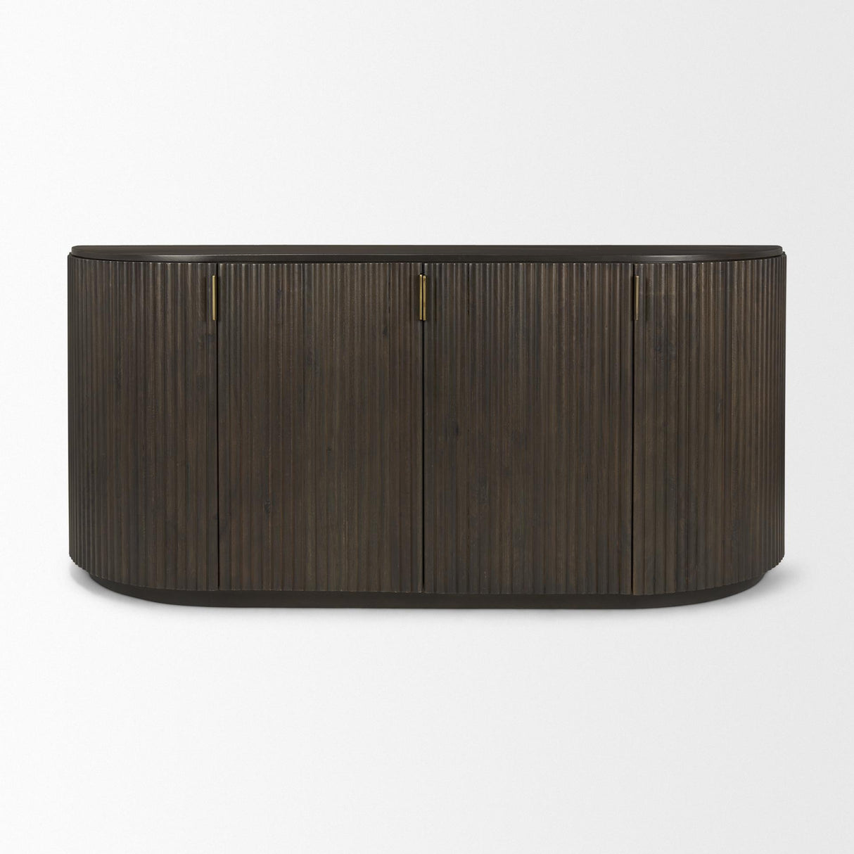 Mercana Terra 72L x 18W x 32H Dark Brown Wood Fluted Sideboard