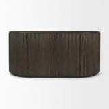 Mercana Terra 72L x 18W x 32H Dark Brown Wood Fluted Sideboard