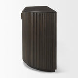 Mercana Terra 72L x 18W x 32H Dark Brown Wood Fluted Sideboard