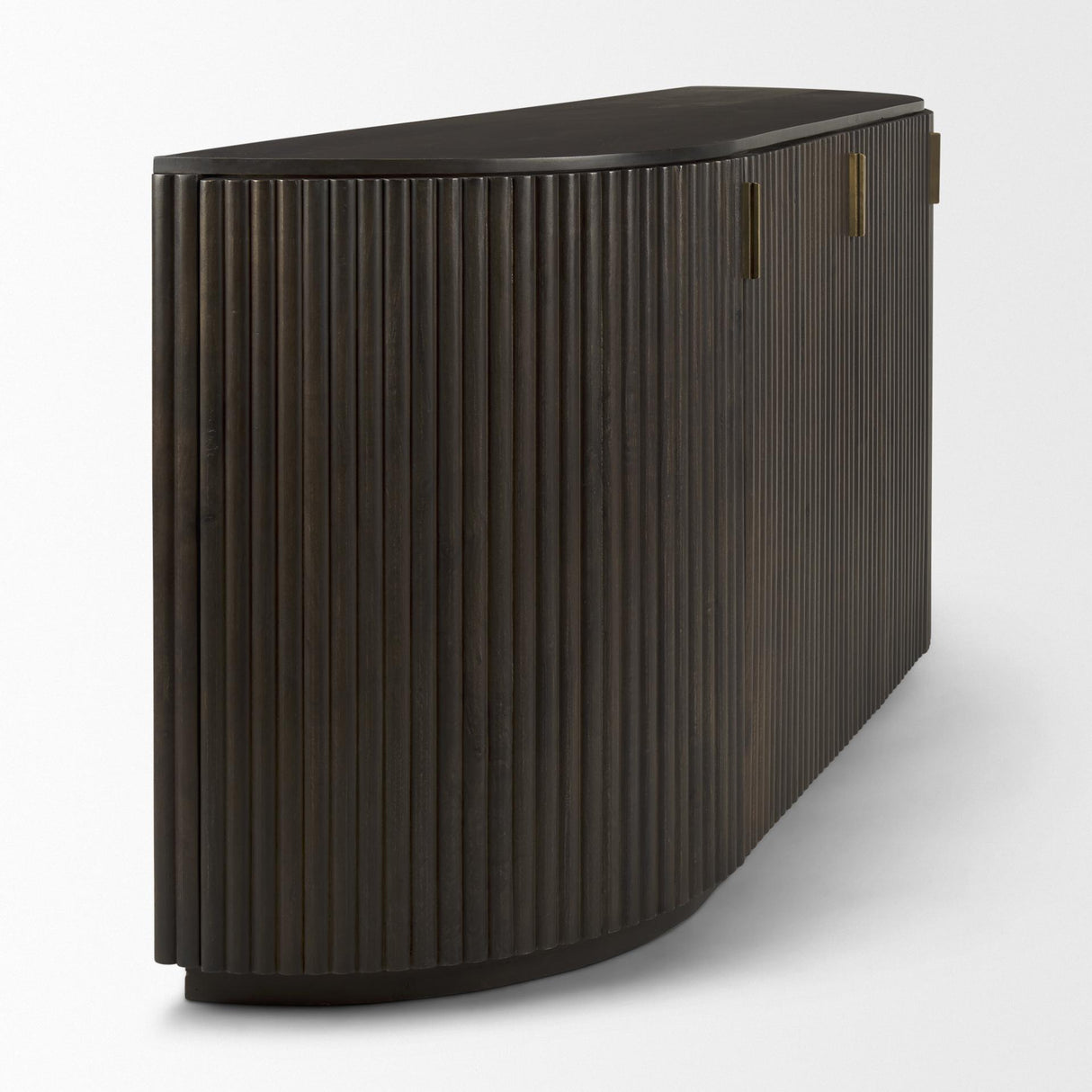Mercana Terra 72L x 18W x 32H Dark Brown Wood Fluted Sideboard