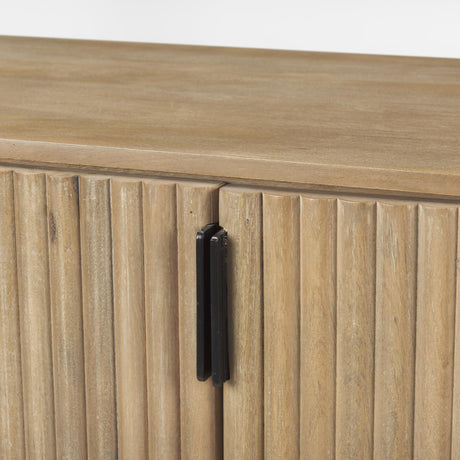 Mercana Terra Light Brown Wood Fluted Sideboard