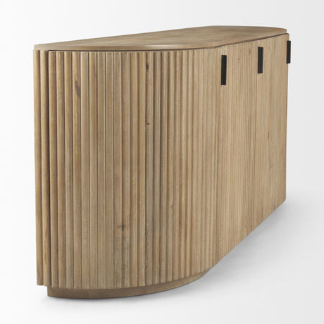 Mercana Terra Light Brown Wood Fluted Sideboard
