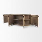 Mercana Terra Light Brown Wood Fluted Sideboard