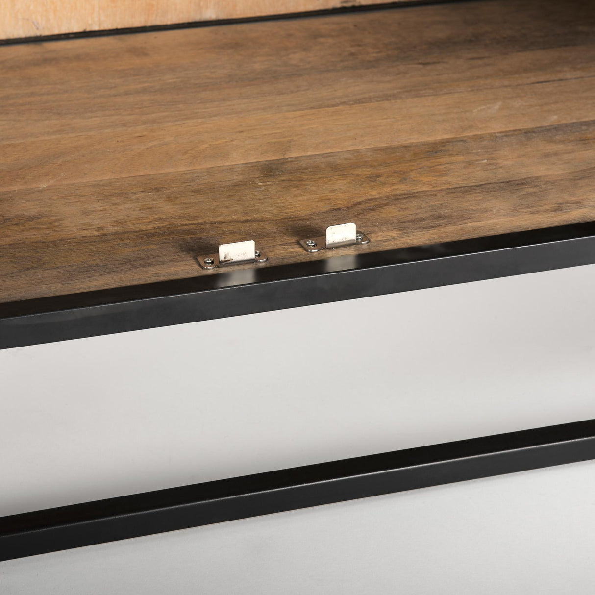 Mercana Sloan 85.5H Black Wood W/Black Metal Frame Arch Cabinet