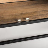 Mercana Sloan 85.5H Black Wood W/Black Metal Frame Arch Cabinet