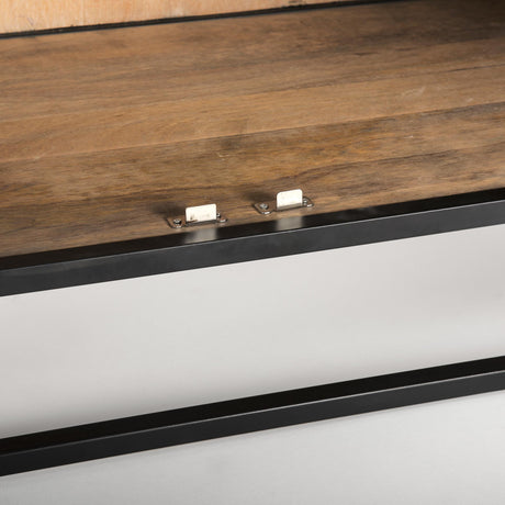 Mercana Sloan 85.5H Black Wood W/Black Metal Frame Arch Cabinet