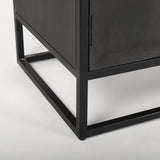 Mercana Sloan 85.5H Black Wood W/Black Metal Frame Arch Cabinet