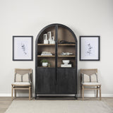 Mercana Sloan 85.5H Black Wood W/Black Metal Frame Arch Cabinet