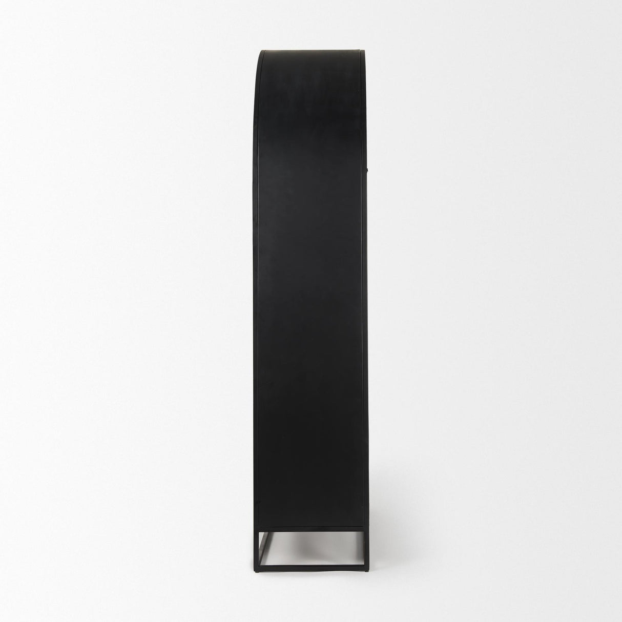 Mercana Sloan 85.5H Black Wood W/Black Metal Frame Arch Cabinet
