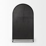 Mercana Sloan 85.5H Black Wood W/Black Metal Frame Arch Cabinet