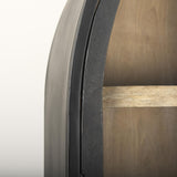 Mercana Sloan 85.5H Black Wood W/Black Metal Frame Arch Cabinet
