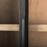 Mercana Sloan 85.5H Black Wood W/Black Metal Frame Arch Cabinet