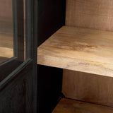 Mercana Sloan 80.0L x 17.0W x 36.0H Black Wood W/Black Metal Frame Sideboard