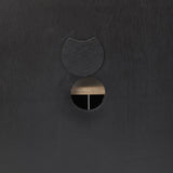 Mercana Sloan 80.0L x 17.0W x 36.0H Black Wood W/Black Metal Frame Sideboard