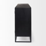 Mercana Sloan 80.0L x 17.0W x 36.0H Black Wood W/Black Metal Frame Sideboard