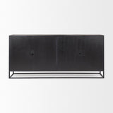 Mercana Sloan 80.0L x 17.0W x 36.0H Black Wood W/Black Metal Frame Sideboard