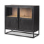 Mercana Sloan Black Wood W/Black Metal Frame Accent Cabinet